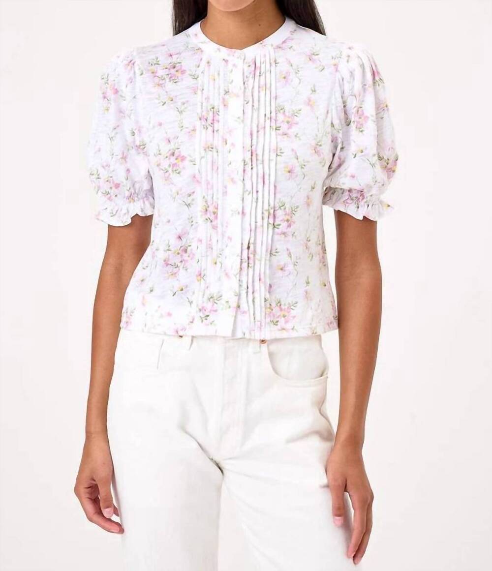 NEW GOLDIE LEWINTER pin tuck blouse in white